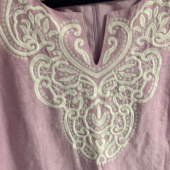 Talbots Lavender Sleeveless Dress with White Lace Embroidery - Picture 3 of 8